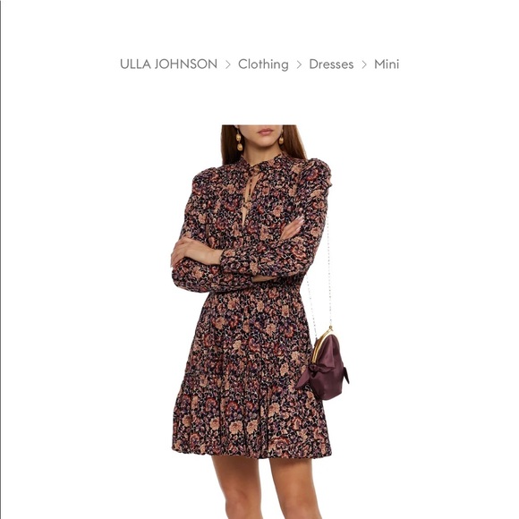 Ulla Johnson Liv Dress in navy multicolor print - Picture 1 of 8